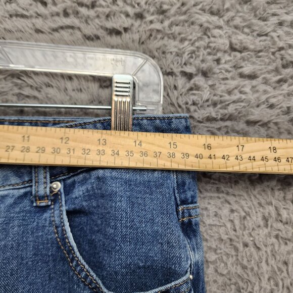 HDLTE Jeans Womens Large Faded Stretch High Rise Wide Leg - Picture 4 of 14